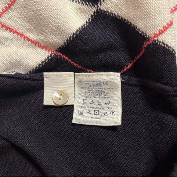 Lands' End Women’s Argyle Cardigan Sweater Sz 14/16 Large - Picture 6 of 7